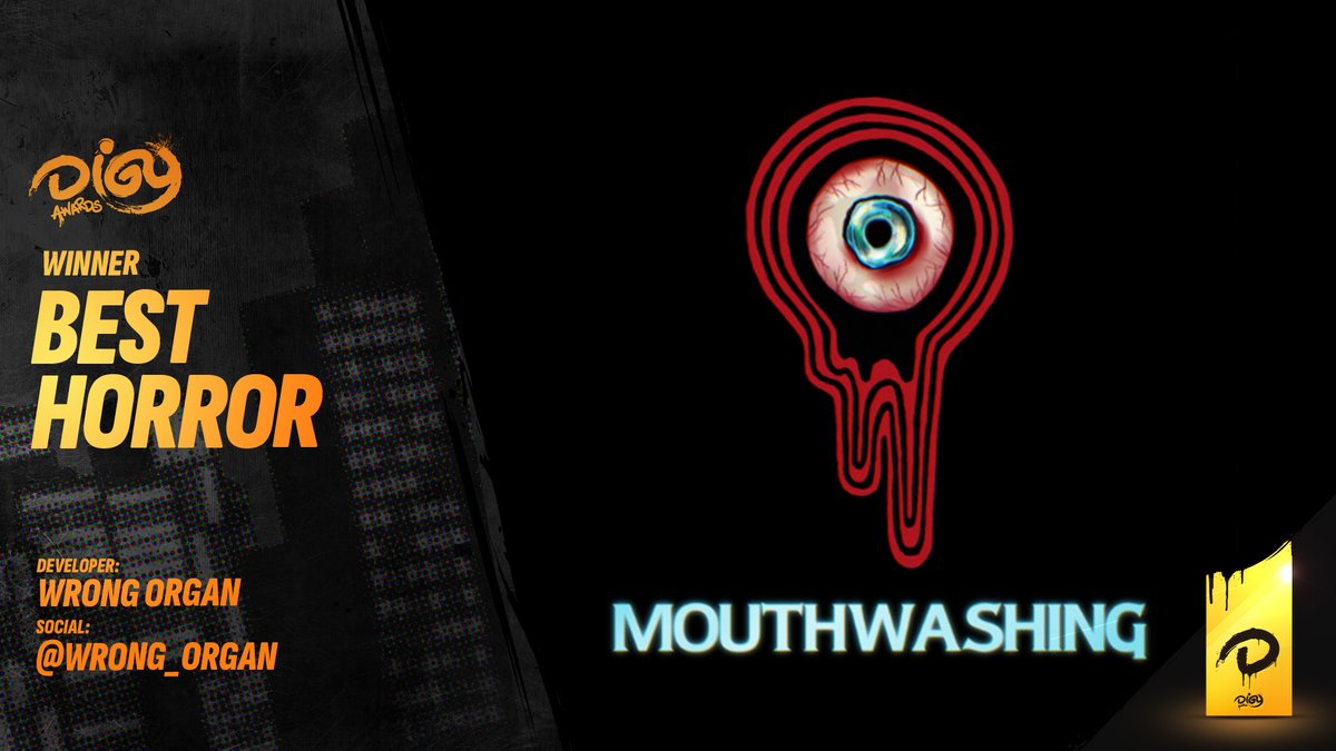 DIGYawards's tweet image. Congratulations to the Best Horror game winner from today's @digyawards
Mouthwashing
@Wrong_Organ
🏆 Full list of winners posting to
digyawards.com
