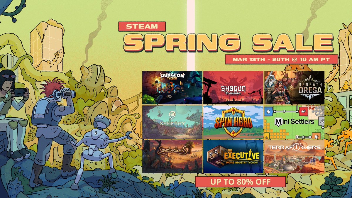 Steam Spring Sale is here! 🌸 Save up to 80% on our games until March 20! 
🔥 Don’t miss out: store.steampowered.com/publisher/gobl…