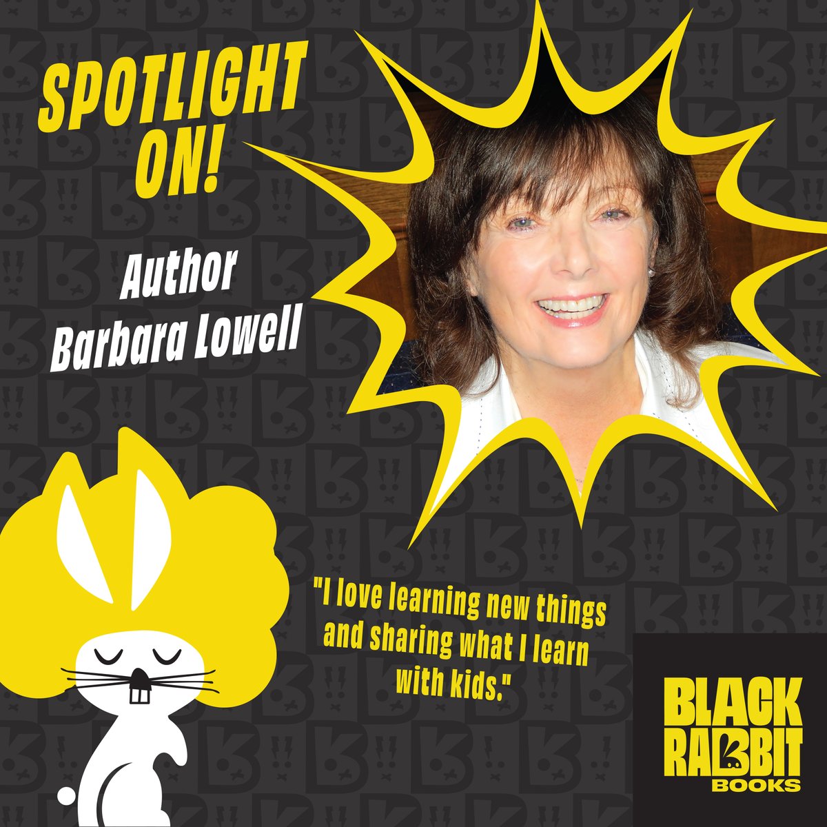 Get to know one of Black Rabbit's authors, Barbara Lowell.
"I love learning new things and sharing what I learn with kids."

Read the full interview: bit.ly/barbara-lowell

#authors #authorspotlight #authorinterview