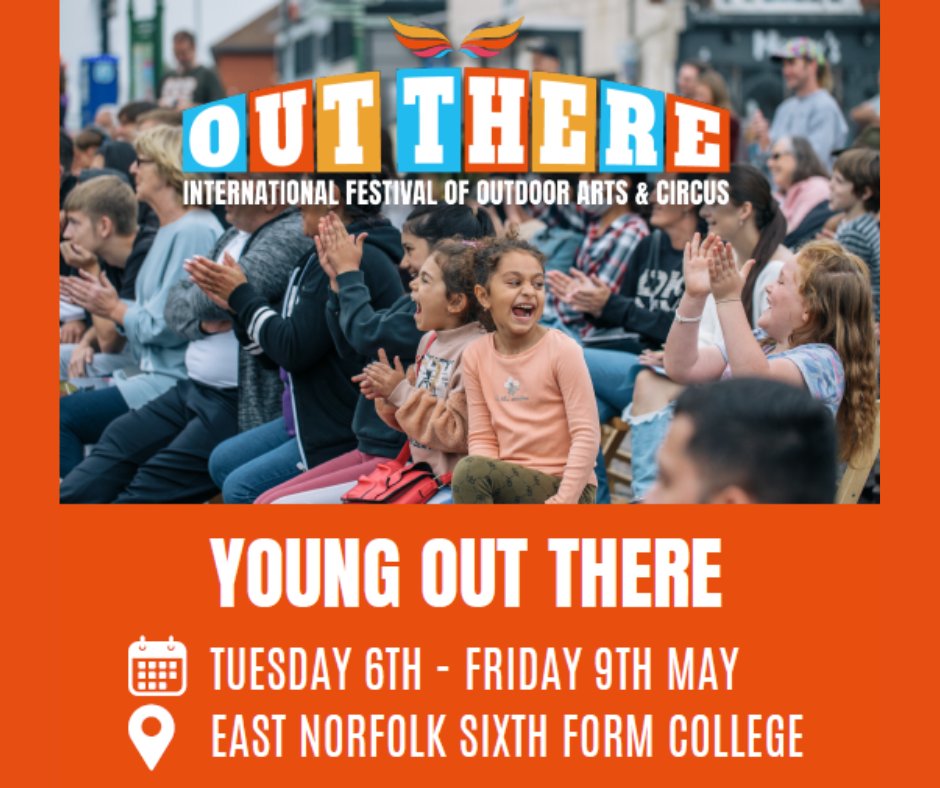 Amazing FREE Opportunity for schools this May! Visit us for the Young Out There Festival at East Norfolk Sixth Form College.
Contact kcarlyon@eastnorfolk.ac.uk for more information.