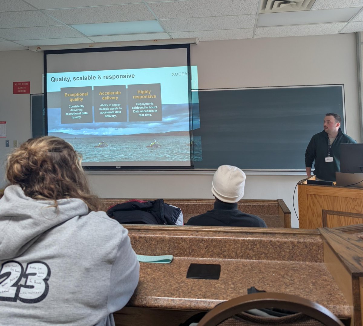 Thank you to <a href="/xoceansocial/">XOCEAN</a> and OMAP alumni Nathan Dawe for the industry presentation today to <a href="/marineinstitute/">Marine Institute, Memorial University</a> ocean mapping students. #oceanmapping