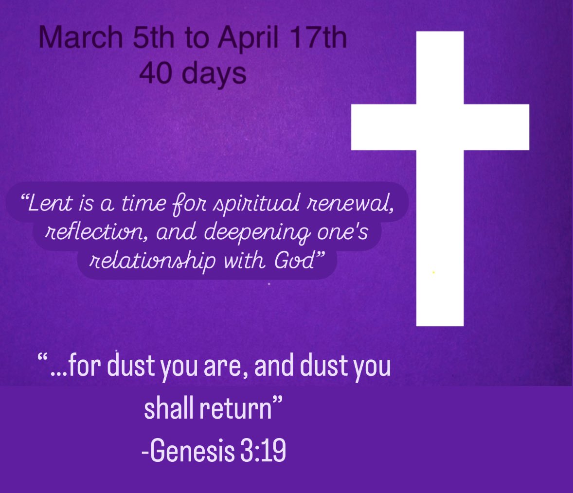 Season of Lent 🙏🏻💜
#40Days