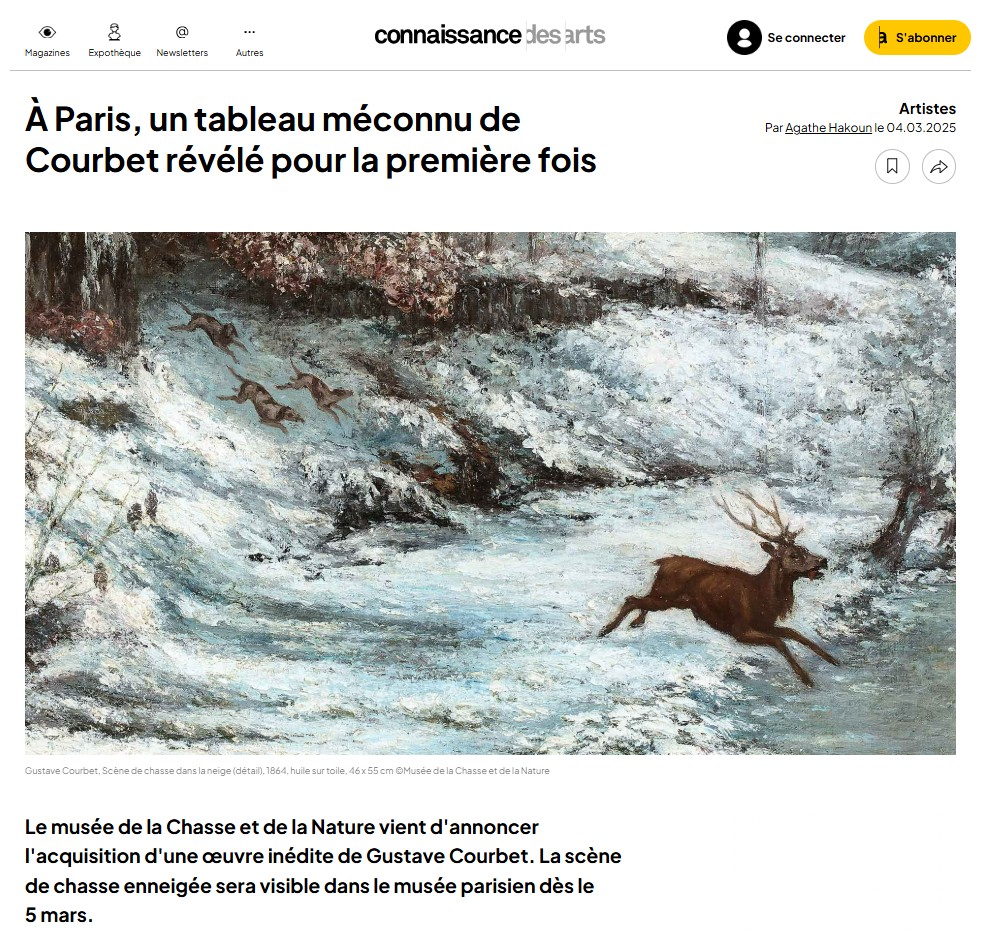 Musée de la Chasse et de la Nature (@chassenature) on Twitter photo Merci <a href="/Cdesarts/">Connaissancedesarts</a> et <a href="/AgatheHakoun/">Agathe Hakoun</a> pour le très bel article sur le Courbet qui rejoint les collections du Musée <a href="/ChasseNature/">Musée de la Chasse et de la Nature</a> - <a href="/FondationSommer/">Fondation François Sommer</a> 🫎
📖À lire ICI : urlr.me/GdXC3j Merci <a href="/Cdesarts/">Connaissancedesarts</a> et <a href="/AgatheHakoun/">Agathe Hakoun</a> pour le très bel article sur le Courbet qui rejoint les collections du Musée <a href="/ChasseNature/">Musée de la Chasse et de la Nature</a> - <a href="/FondationSommer/">Fondation François Sommer</a> 🫎
📖À lire ICI : urlr.me/GdXC3j