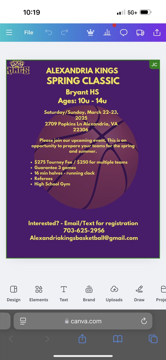 Get some Hoops in
Ages 10u - 14u  Boys/Girls
March 22-23, 2025