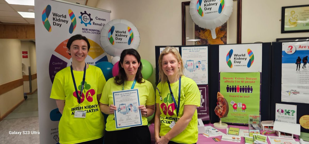 Happy World Kidney from Cavan General Hospital. A successful day with a fluid challenge for staff, a salt quiz for patients and a delicious WKD themed bun.