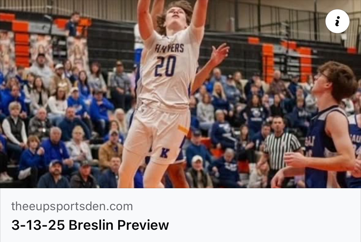 Nick Huyck (@nick_huyck) on Twitter photo A preview for some YOOP teams! Weāre behind ya from the EUP Boys!
<a href="/FlivverBoys_BB/">Kingsford Boys Basketball</a> <a href="/wluctv6/">TV6 & FOX UP</a> <a href="/kevinmcnultyTV6/">Kevin McNulty</a> <a href="/jgilbertsport/">Jonathon Gilbert</a> <a href="/HankampScott/">Scott Hankamp</a> <a href="/TheDZoneBBall/">The D Zone Basketball</a> <a href="/Gronz20/">Ryan Grondin</a>
theeupsportsden.com/3-13-25-bresli⦠A preview for some YOOP teams! Weāre behind ya from the EUP Boys!
<a href="/FlivverBoys_BB/">Kingsford Boys Basketball</a> <a href="/wluctv6/">TV6 & FOX UP</a> <a href="/kevinmcnultyTV6/">Kevin McNulty</a> <a href="/jgilbertsport/">Jonathon Gilbert</a> <a href="/HankampScott/">Scott Hankamp</a> <a href="/TheDZoneBBall/">The D Zone Basketball</a> <a href="/Gronz20/">Ryan Grondin</a>
theeupsportsden.com/3-13-25-bresliā¦