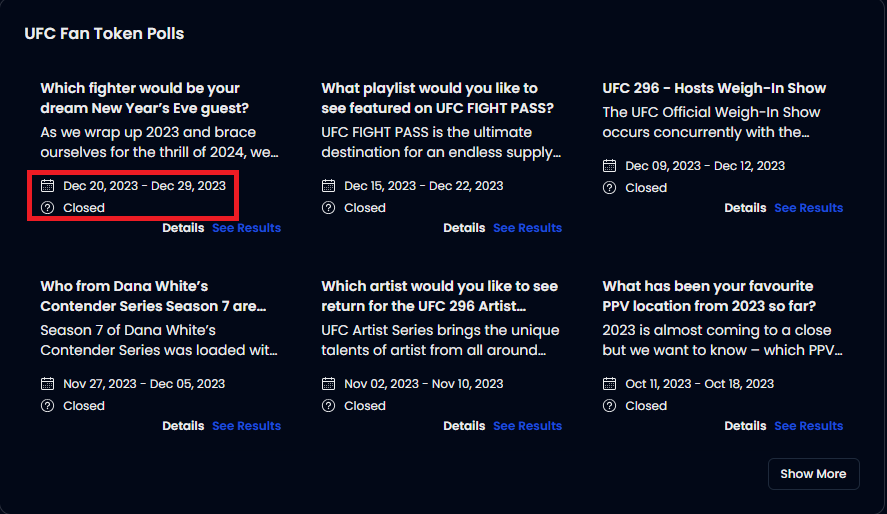 Lex903ss's tweet photo. @alex_dreyfus @Chiliz Why did you stop supporting the UFC token? The last poll was in December 2023 https://t.co/5tTQXIhvYv