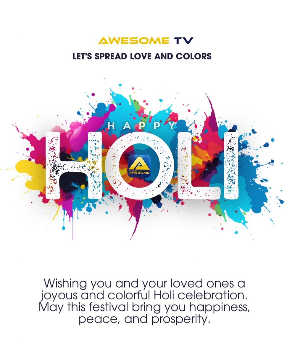 Let the colors of Holi brighten your life with joy, love, and laughter! Wishing you a vibrant and happy Holi! 🌸🎨✨ #happyholi #festivalofcolors #realawesometv #awesometv #simplyawesome