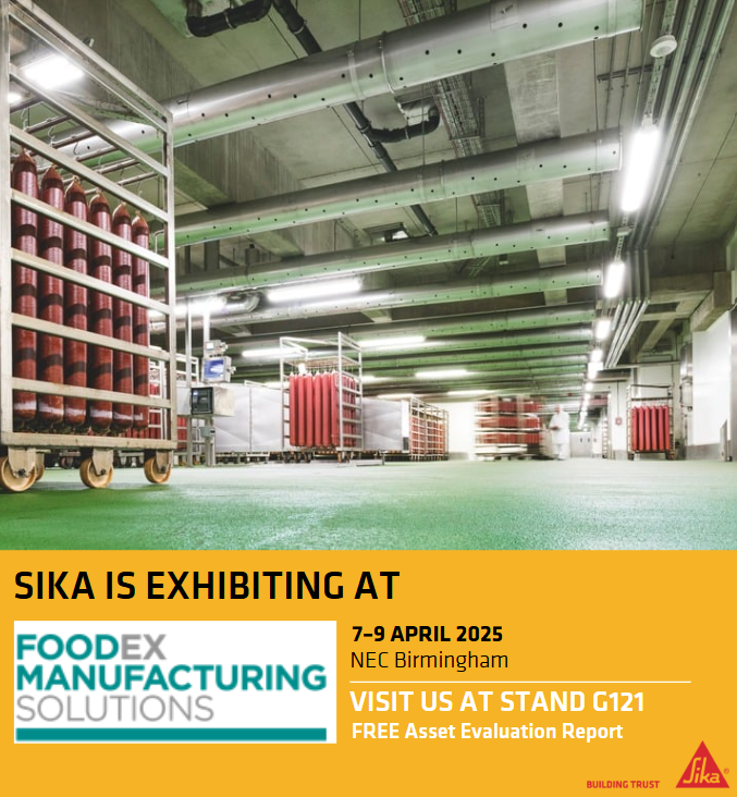 SikaLimited's tweet photo. 🚀 Free Asset Evaluation at Foodex 2025! 🚀
Visit Stand G121 to secure yours & discover Sika Ucrete® – the toughest, most hygienic flooring.
📝 Claim now: https://t.co/Co1oHrF40Z
#FMS2025 #Foodex2025 #Ucrete #flooring https://t.co/dPEhjW5Tt2