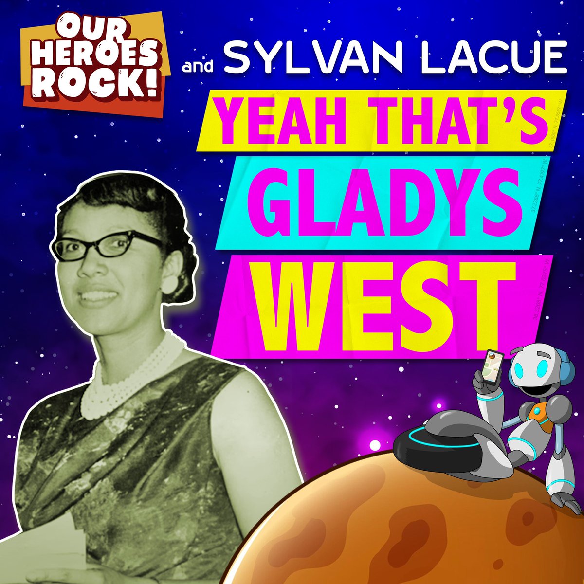 TOMORROW! Friday, March 14 at NOON EST! Our music video for “Yeah That’s Gladys West” premieres on the @ourheroesrock YouTube! Music by <a href="/SylvanLacue/">LaCue</a>! Visuals by the incomparable <a href="/TheRealDavenpoe/">Jonathan Davenport</a>! The single also drops on your music streaming services!