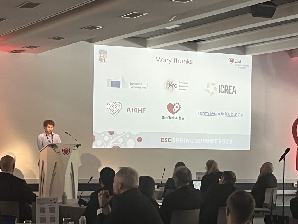 Prof. <a href="/KarimLekadir/">Karim Lekadir</a>  at #ESCSpringSummit 2025 presented on best practices for trustworthy AI in cardiology, focusing on the #FUTUREAI guideline for ethical clinical adoption.

 #ArtificialIntelligence #HealthcareInnovation #Cardiology