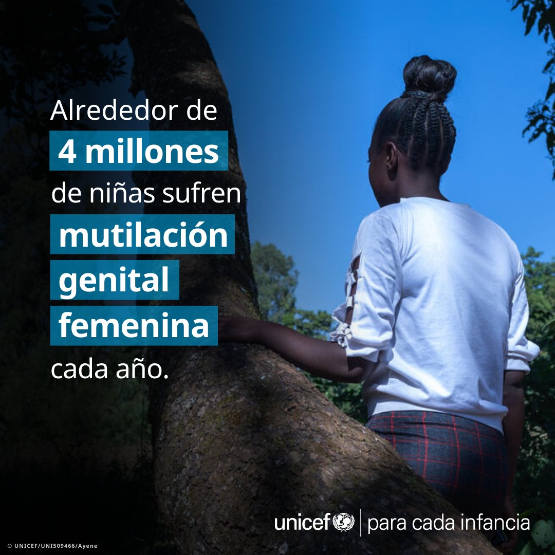 unicefenespanol's tweet photo. Todas las niñas tienen derecho a vivir a salvo. 

Pero a millones de ellas se les niega ese derecho, y deben pasar el resto de sus vidas sufriendo las consecuencias de la mutilación genital femenina. 
 
Debemos actuar ahora. El futuro de las niñas está en juego. #NiñasConMetas https://t.co/S4DelLNli5