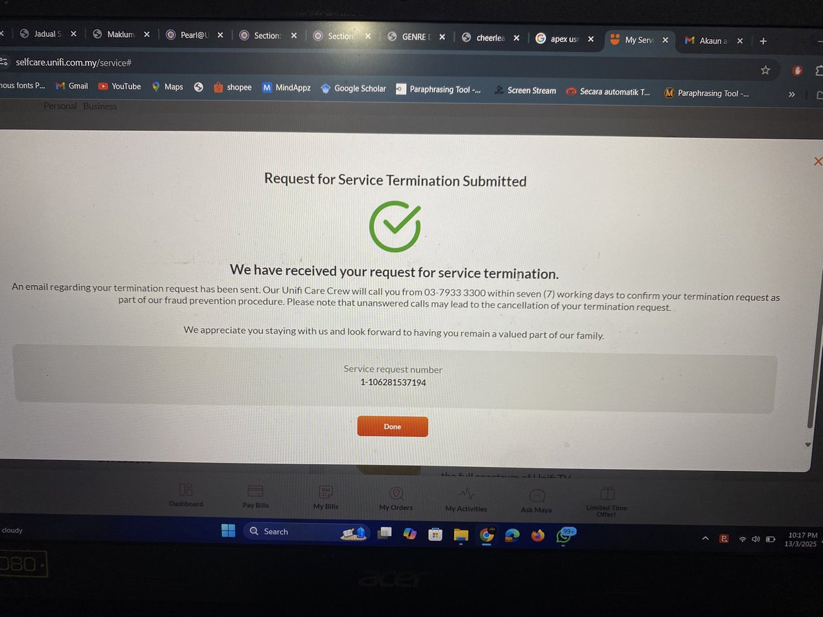 Hi <a href="/unifi/">FattahAmin X Unifi</a> pls expedite the termination process. I would like to clarify that I’ll not be making any further payments. I can no longer afford to pay the monthly bill, and I have also not been using the service for a long time. I hope you can proceed with the cancellation asap.”
