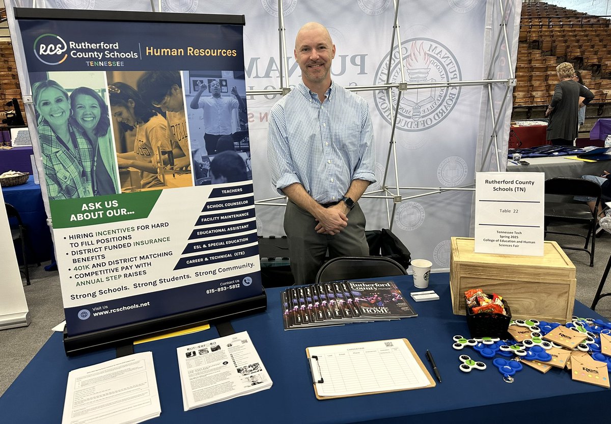 RCS Jobs (@rcs_jobs) on Twitter photo Had some friends join me today at the <a href="/tennesseetech/">Tennessee Tech</a> career fair! <a href="/rucoschools/">Rutherford County Schools</a> was represented by Blackman and <a href="/stewartscreekhs/">Stewarts Creek High School</a> . We are looking for the best of the best to join our school community! Had some friends join me today at the <a href="/tennesseetech/">Tennessee Tech</a> career fair! <a href="/rucoschools/">Rutherford County Schools</a> was represented by Blackman and <a href="/stewartscreekhs/">Stewarts Creek High School</a> . We are looking for the best of the best to join our school community!