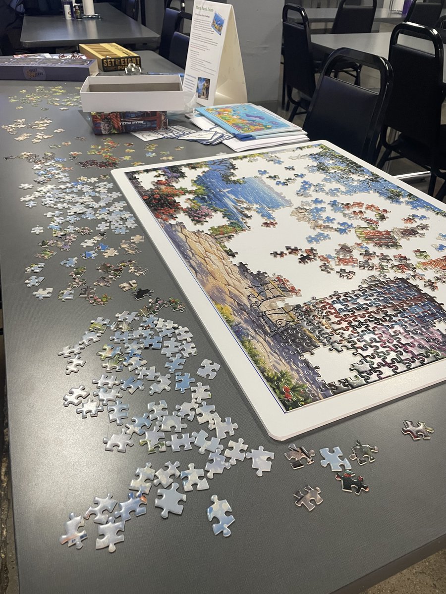 Teamwork makes the dream work! Tapecon's cafeteria has become a vibrant center for creativity and teamwork, with exciting team puzzle competitions and a lively community puzzle table. Thanks to everyone who helped put this great event together!

#teamwork #puzzles