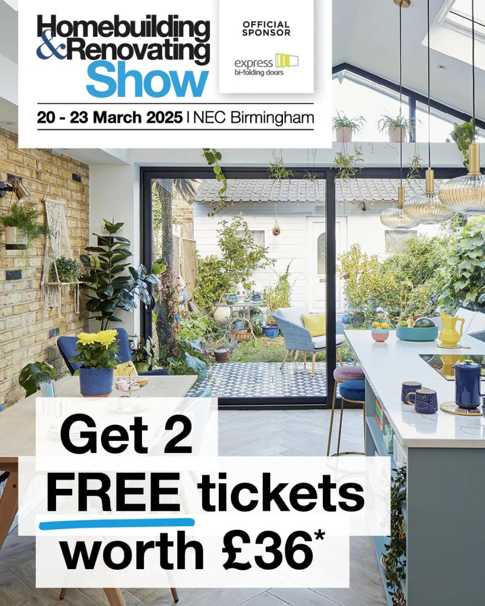Don't forget! We'll be at the Homebuilding and Renovating Show at the NEC from 20th - 23rd March!

This is your chance to pop along and have a chat with us about your projects, you can find us on stand A125!

Click the link for 2 FREE tickets 🎟️

registration.homebuildingshow.co.uk/Forms/Hom00Vis…...