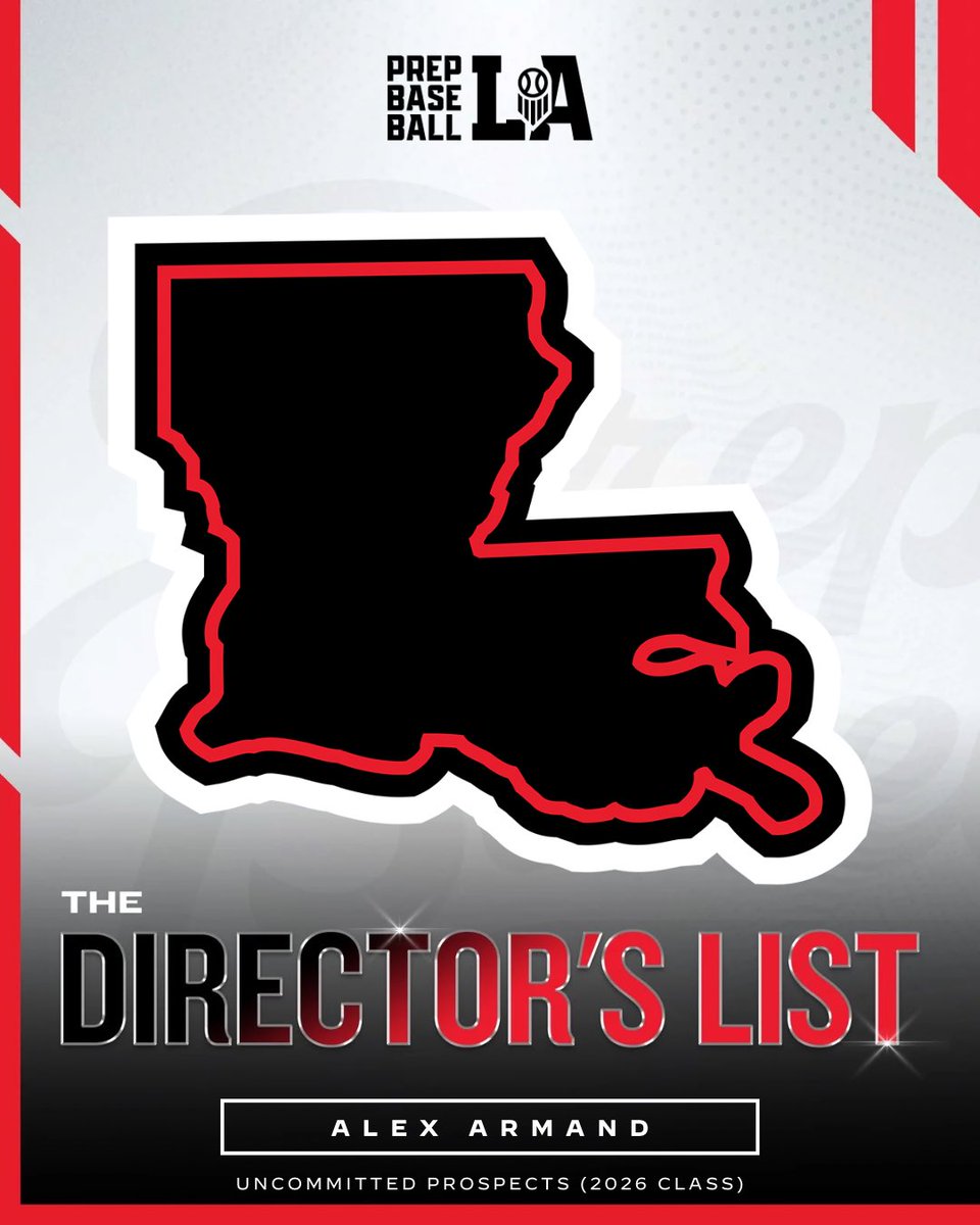 Prep Baseball Louisiana (@prepbaseballla) on Twitter photo ๐ ๐๐ข๐ซ๐๐๐ญ๐จ๐ซโ๐ฌ ๐๐ข๐ฌ๐ญ
Today, we take a look at some of the <a href="/PB_Uncommitted/">Prep Baseball Uncommitted</a> prospects, in the stateโs 2026 class, that weโve seen through the first half of the season.
Notes, video, & more in the link below ๐
#BeSeen
<a href="/AlexArmandPBR/">Alex Armand</a>
๐๏ธ loom.ly/B1gVjG0 ๐ ๐๐ข๐ซ๐๐๐ญ๐จ๐ซโ๐ฌ ๐๐ข๐ฌ๐ญ
Today, we take a look at some of the <a href="/PB_Uncommitted/">Prep Baseball Uncommitted</a> prospects, in the stateโs 2026 class, that weโve seen through the first half of the season.
Notes, video, & more in the link below ๐
#BeSeen
<a href="/AlexArmandPBR/">Alex Armand</a>
๐๏ธ loom.ly/B1gVjG0