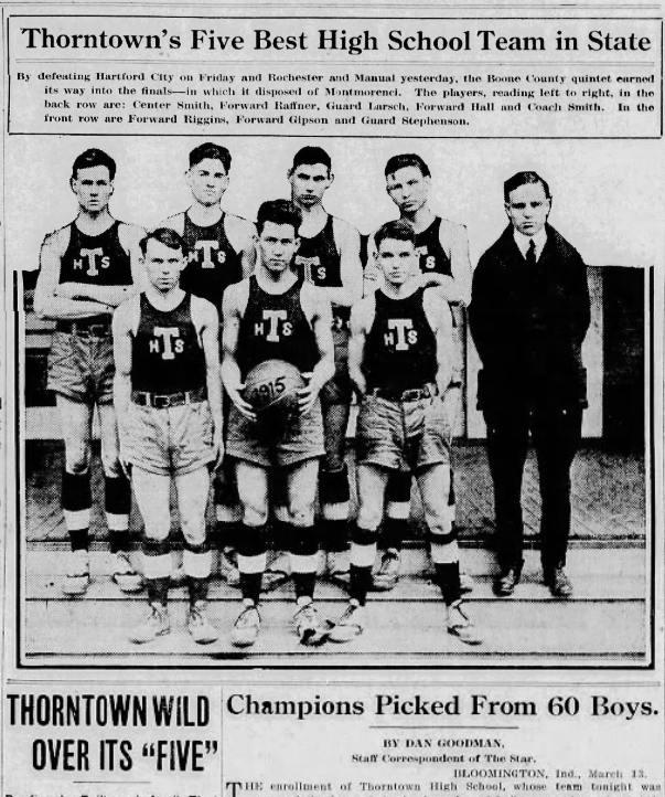 IHSAA (@ihsaa1) on Twitter photo 110 Years Ago Today (March 13, 1915)
Thorntown beat Montmorenci to win the #IHSAA Boys Basketball State Championship!
Clipping below from the next day's edition of <a href="/IndyStarSports/">IndyStarSports</a>!
📖 ihsaapublic.blob.core.windows.net/flipbook/1914-…
📈ihsaa.org/sites/default/… 110 Years Ago Today (March 13, 1915)
Thorntown beat Montmorenci to win the #IHSAA Boys Basketball State Championship!
Clipping below from the next day's edition of <a href="/IndyStarSports/">IndyStarSports</a>!
📖 ihsaapublic.blob.core.windows.net/flipbook/1914-…
📈ihsaa.org/sites/default/…
