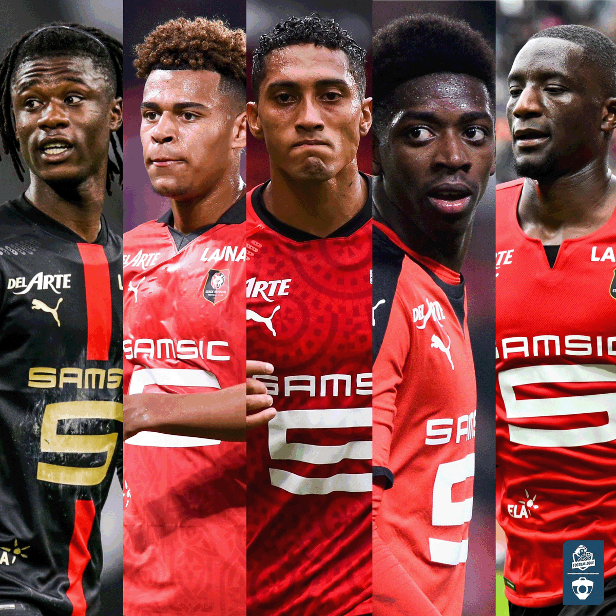 Le nombre de joueurs passés par Rennes qualifiés pour les quarts de Ligue des Champions 😳 ❤🖤

🇫🇷 Ousmane Dembélé (formé)
🇧🇷 Raphinha
🇬🇳 Serhou Guirassy
🇫🇷 Eduardo Camavinga (formé)
🇫🇷 Désiré Doué (formé)
🇩🇿 Ramy Bensebaïni
🇫🇷 Sacha Boey (formé)