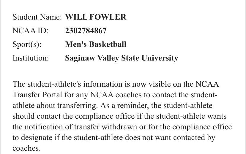 I have officially entered the Transfer Portal with 4 years of eligibility remaining!
