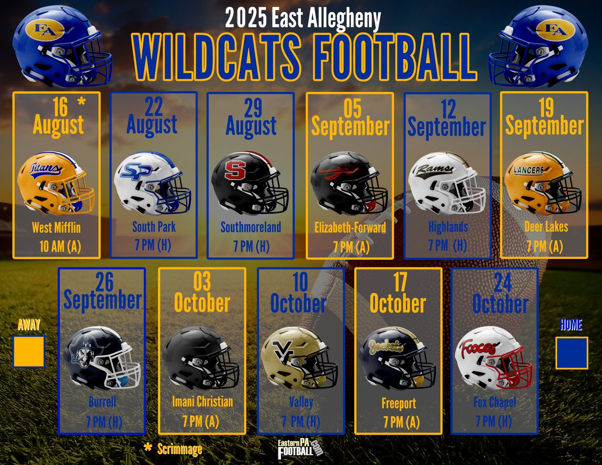 END2008 (@end2008) on Twitter photo East Allegheny Wildcats
🏈🏈🏈🏈🏈🏈
🏈🏈🏈🏈🏈
<a href="/EAfootballcoach/">East Allegheny Varsity Football</a> @CoachB_EA_OC <a href="/CoachCortazzo/">Frank Cortazzo</a> East Allegheny Wildcats
🏈🏈🏈🏈🏈🏈
🏈🏈🏈🏈🏈
<a href="/EAfootballcoach/">East Allegheny Varsity Football</a> @CoachB_EA_OC <a href="/CoachCortazzo/">Frank Cortazzo</a>