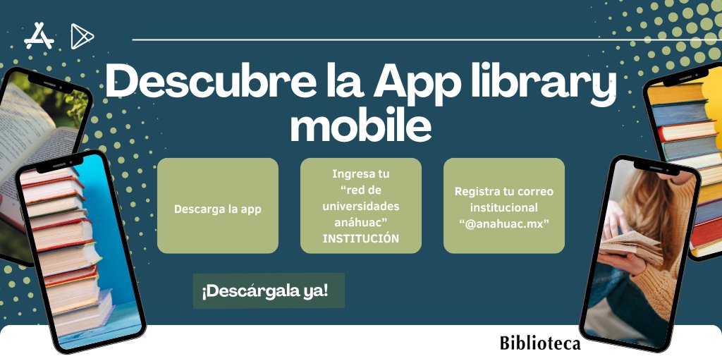Biblioanahuac's tweet image. #LibraryMobile ¿Ya cuentas con nuestra app? Descárgala en App Store o Google Play.
Descárgala aquí:
PlayStore: goo.su/sfO9dpq
App Store: goo.su/BSfy
