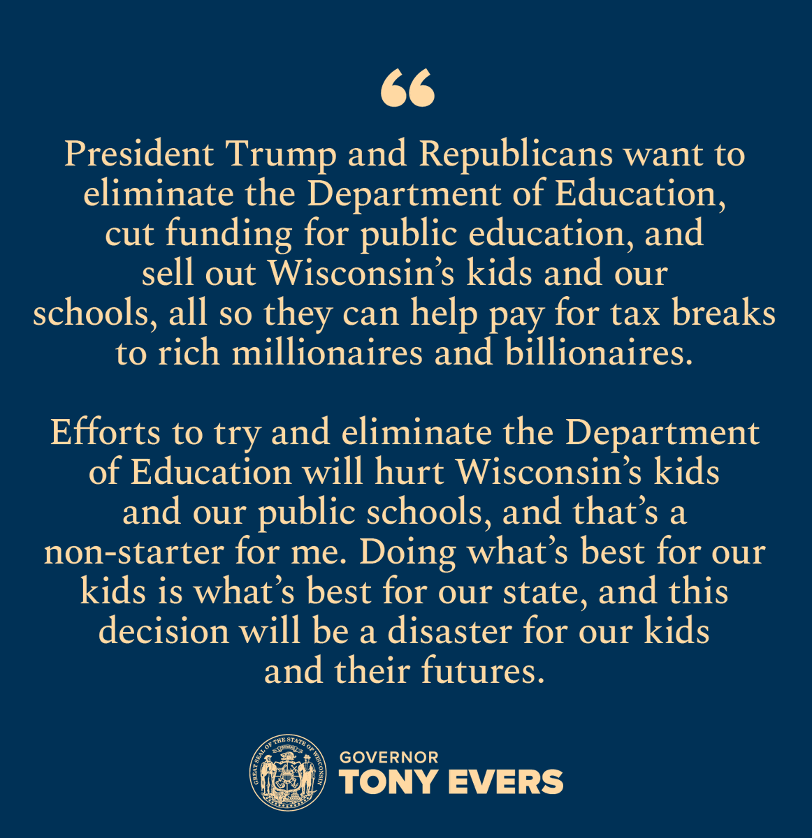 Governor Tony Evers tweet media