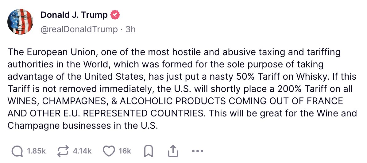 Champagne is exclusively produced in the Champagne region of France, and the term "Champagne" is legally protected.

There are no Champagne businesses in the U.S.

This is the same man eliminating the Department of Education.