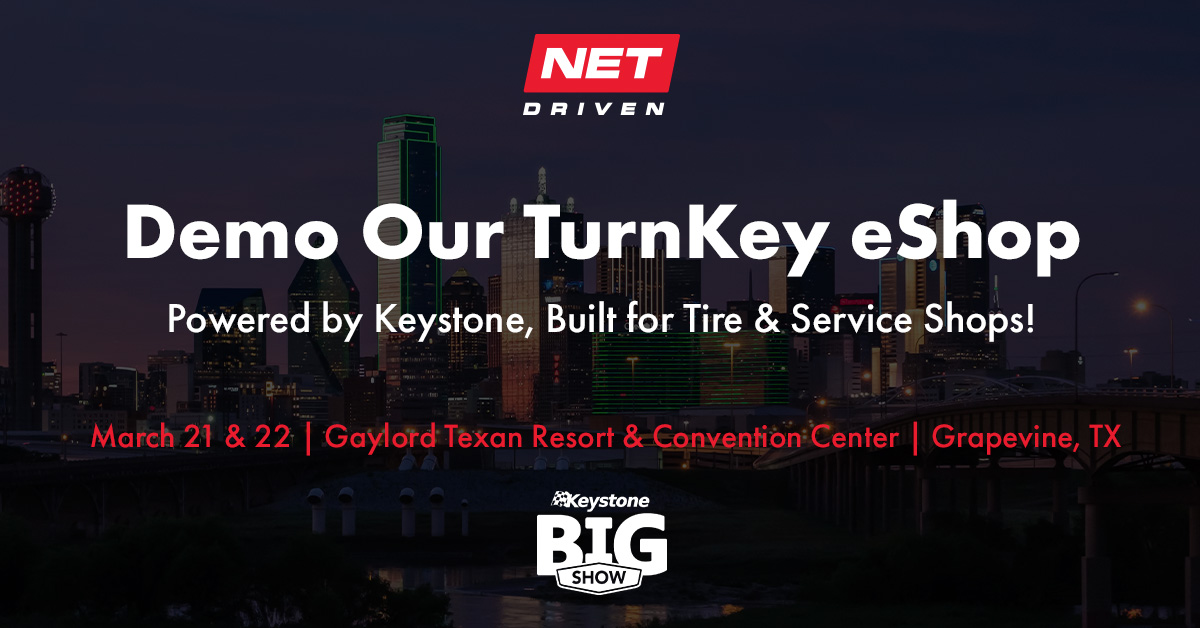 getnetdriven's tweet image. Give your shop an edge with TurnKey eShop, our ecommerce solution in partnership with Keystone! Manage less and sell more with tools that simplify inventory, payments, and fulfillment. See it in action at the #KeystoneBigShow 
Schedule a demo: okt.to/9xhjWi