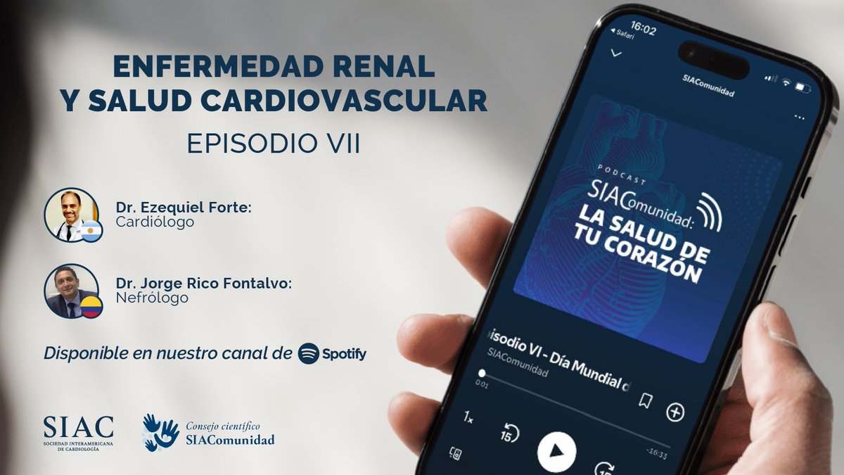 SIAC (@siac_cardio) on Twitter photo 🎙️ Nuevo episodio de <a href="/SIAComunidad/">SIAComunidad</a> | Episodio VII 🌎🩺
En el Día del Riñón, conversamos sobre Enfermedad Renal y Salud Cardiovascular con dos referentes:
🔹 Dr. Ezequiel Forte
🔹 Dr. Jorge Rico Fontalvo – Presidente de SLANH, miembro de la ISN y la Academia Nacional de 🎙️ Nuevo episodio de <a href="/SIAComunidad/">SIAComunidad</a> | Episodio VII 🌎🩺
En el Día del Riñón, conversamos sobre Enfermedad Renal y Salud Cardiovascular con dos referentes:
🔹 Dr. Ezequiel Forte
🔹 Dr. Jorge Rico Fontalvo – Presidente de SLANH, miembro de la ISN y la Academia Nacional de