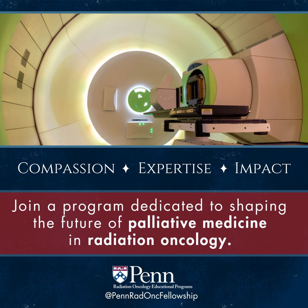 Penn Rad Onc Fellowship (@pennrofellow) on Twitter photo The #Hospice and #PalliativeMedicine #Fellowship – #RadiationOncology Track at <a href="/PennMedicine/">Penn Medicine</a> offers a unique opportunity to train at the intersection of cutting-edge #radiationtherapy and comprehensive #palliativecare. #PGY5 apply now! 🔗 in bio The #Hospice and #PalliativeMedicine #Fellowship – #RadiationOncology Track at <a href="/PennMedicine/">Penn Medicine</a> offers a unique opportunity to train at the intersection of cutting-edge #radiationtherapy and comprehensive #palliativecare. #PGY5 apply now! 🔗 in bio