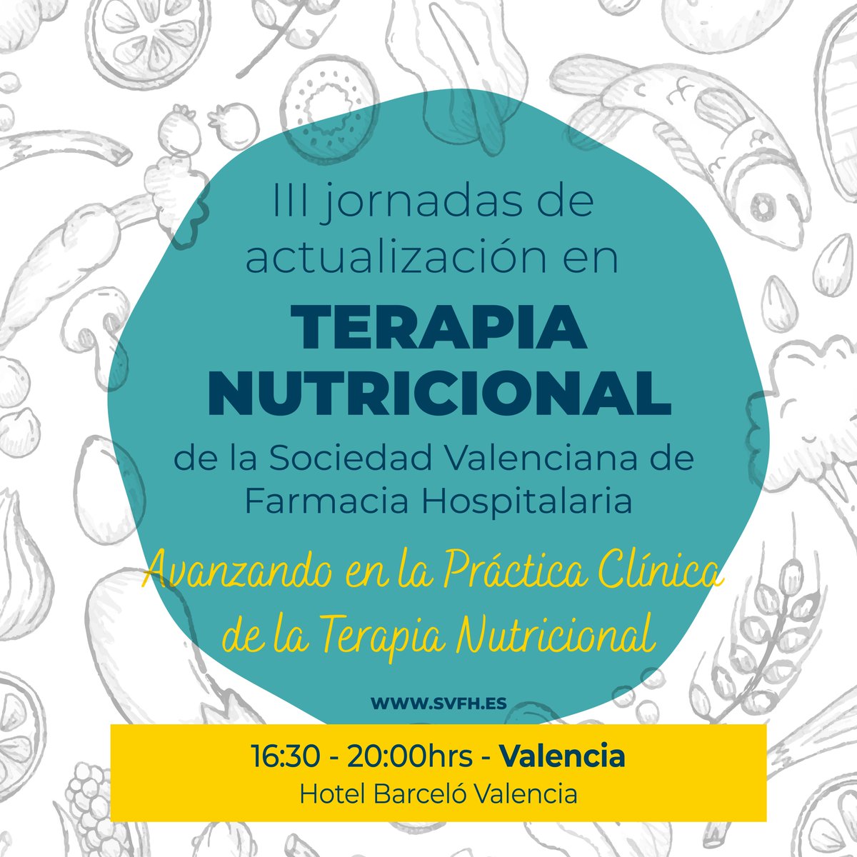 ¡Avanza en tu carrera con las III Jornadas de Terapia Nutricional! 🌱🍽️

💰 Inscripción gratuita
📍 Lugar: Hotel Barceló Valencia
📅 Fecha: 11 de junio de 2025
⏰ Horario: 15:30 – 19:45 h

🔗 Reserva tu plaza ahora: svfh.es/iii-jornadas-d…

¡Te esperamos!

#ProvalentiaCongresos