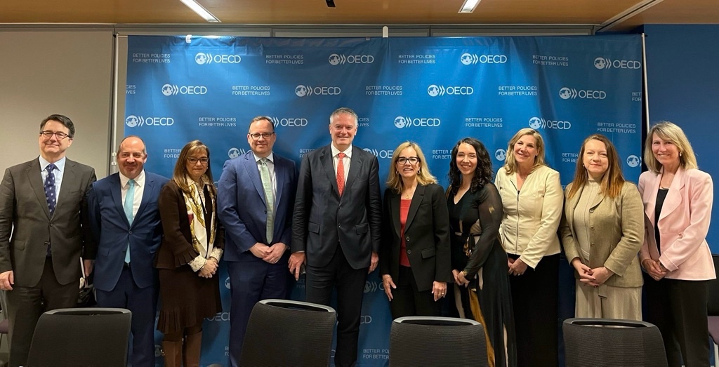 Business at OECD (@businessatoecd) on Twitter photo 🤝 Our member <a href="/USCIB/">US Council for International Business (USCIB)</a>, including their President & CEO Whitney Baird, met the <a href="/OECD/">OECD ➡️ Better Policies for Better Lives</a>'s SG <a href="/MathiasCormann/">Mathias Cormann</a> with <a href="/OECDeconomy/">OECD Economics</a>'s <a href="/santospereira_a/">Alvaro Santos Pereira</a> & <a href="/OECDtax/">OECD Tax</a>'s <a href="/ManalCorwin/">Manal Corwin</a>, where they discussed common priorities.
We are proud to represent US business at the #OECD.
🔎 Our network ➡️ 🤝 Our member <a href="/USCIB/">US Council for International Business (USCIB)</a>, including their President & CEO Whitney Baird, met the <a href="/OECD/">OECD ➡️ Better Policies for Better Lives</a>'s SG <a href="/MathiasCormann/">Mathias Cormann</a> with <a href="/OECDeconomy/">OECD Economics</a>'s <a href="/santospereira_a/">Alvaro Santos Pereira</a> & <a href="/OECDtax/">OECD Tax</a>'s <a href="/ManalCorwin/">Manal Corwin</a>, where they discussed common priorities.
We are proud to represent US business at the #OECD.
🔎 Our network ➡️