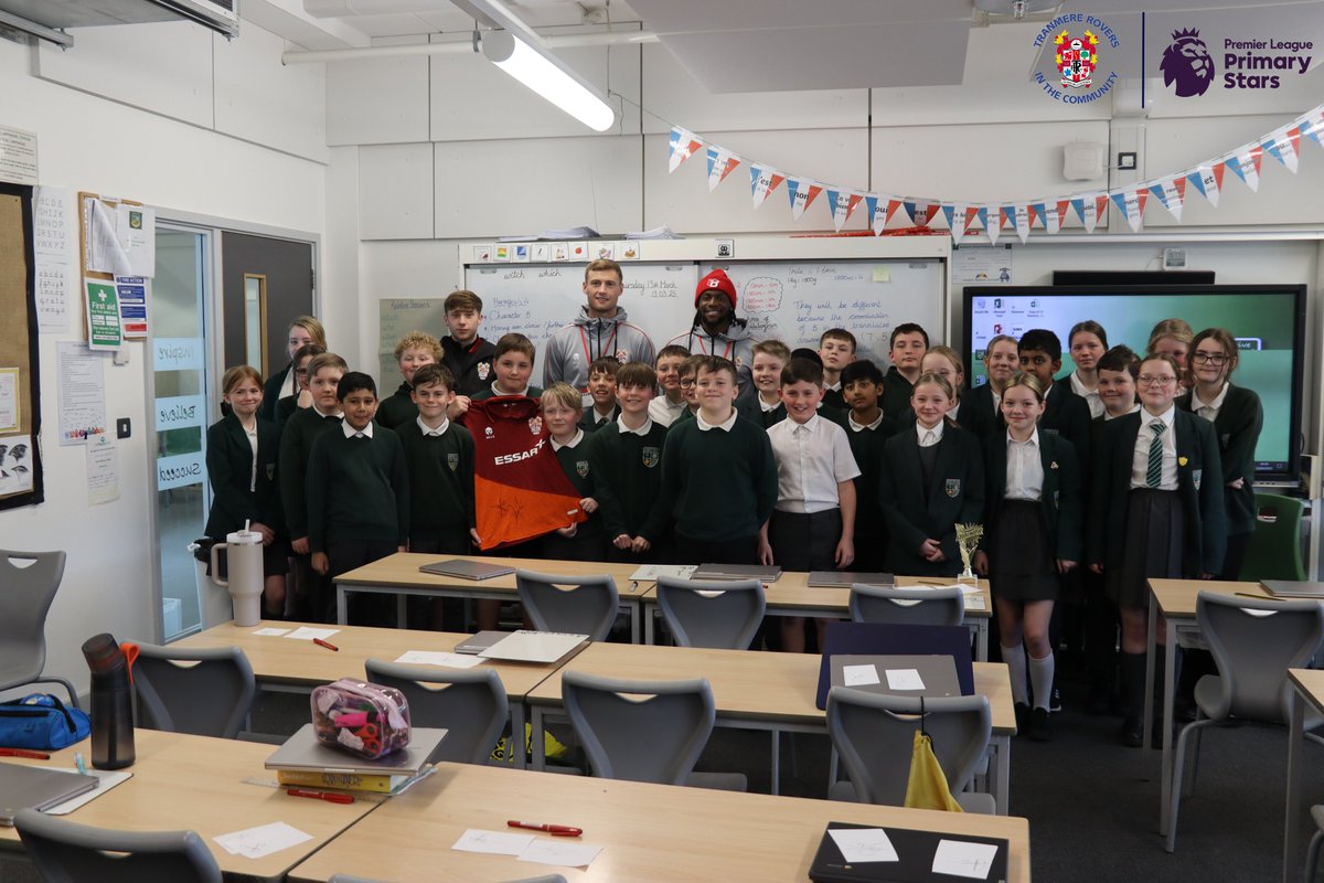 🌟For today's education activation Omari Patrick and Declan Drysdale visited <a href="/Bedford_Drive/">Bedford Drive Primary School</a> where some great questions were asked by the Year 6 class.

#TRFC #SWA | <a href="/PLCommunities/">Premier League Communities</a>