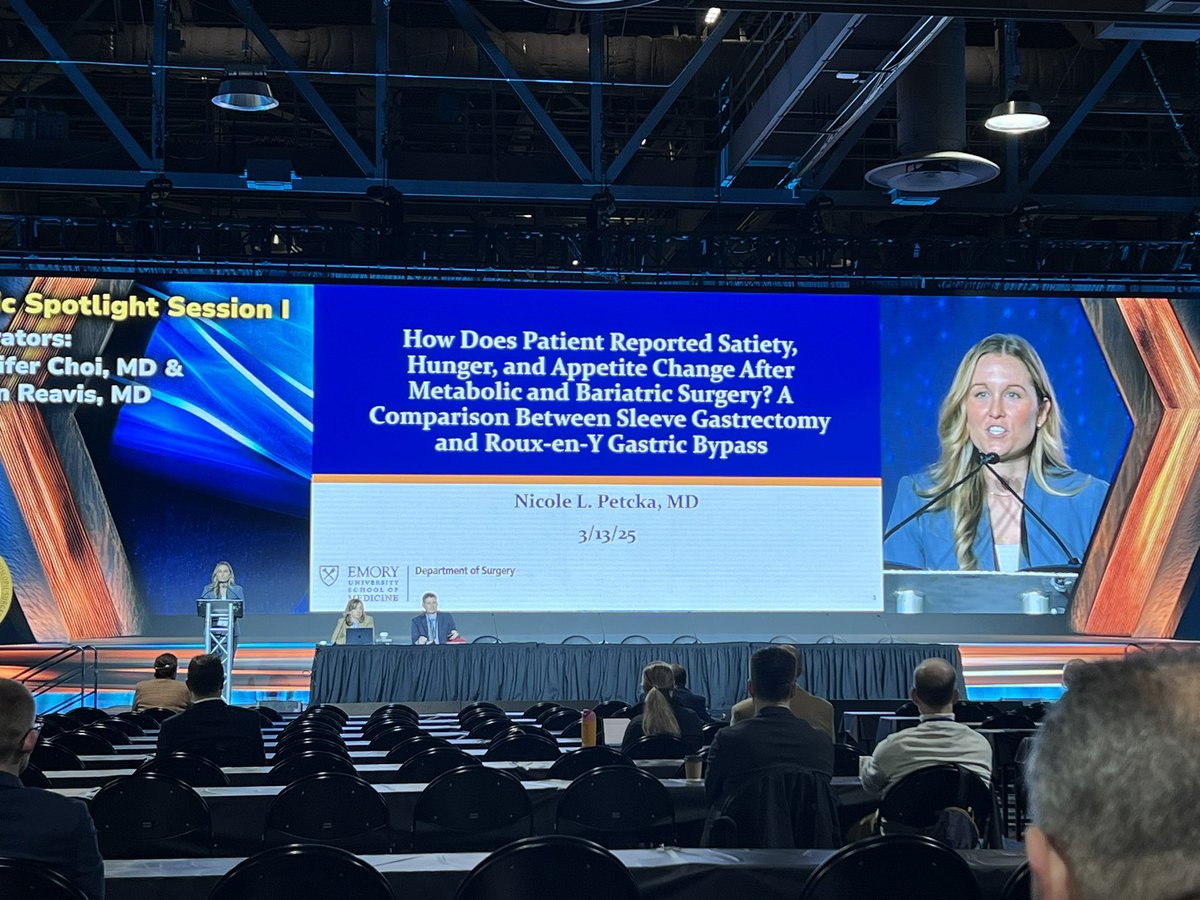 Eric Knauer (@ericknauermd) on Twitter photo Awesome presentation by our own <a href="/npetcka2022/">Nicole Petcka</a> <a href="/SAGES_Updates/">SAGES is in Tampa in 2026!</a> <a href="/EmorySurgery/">Emory Surgery</a> <a href="/EHechenbleikner/">Elizabeth Hechenbleikner, MD</a> <a href="/EdLinEmory/">Edward Lin</a>
Gastric bypass better for hunger and appetite compared with sleeve long term Awesome presentation by our own <a href="/npetcka2022/">Nicole Petcka</a> <a href="/SAGES_Updates/">SAGES is in Tampa in 2026!</a> <a href="/EmorySurgery/">Emory Surgery</a> <a href="/EHechenbleikner/">Elizabeth Hechenbleikner, MD</a> <a href="/EdLinEmory/">Edward Lin</a>
Gastric bypass better for hunger and appetite compared with sleeve long term