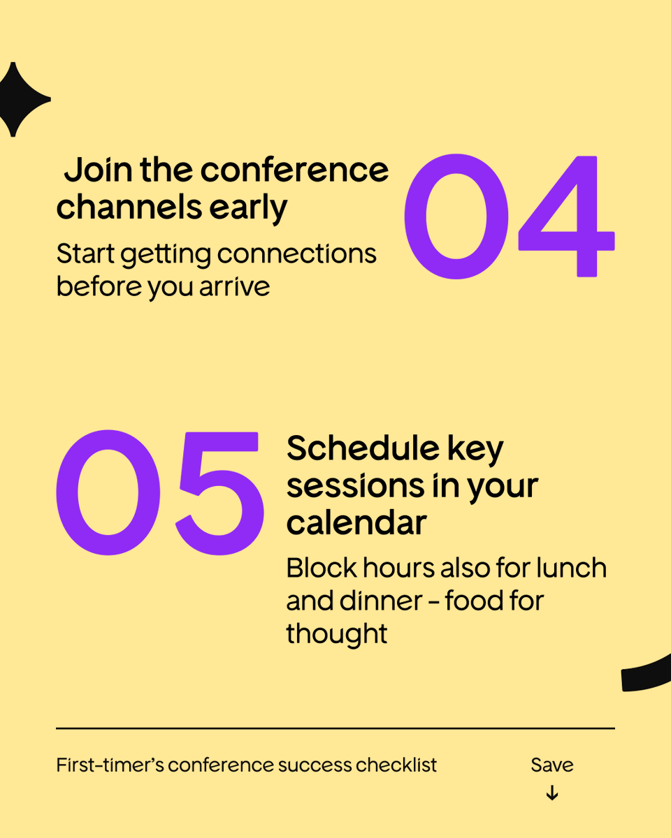 freemius's tweet image. Wasting time at conferences means wasting money. 💰

First-timers: prep like a pro with our 6-step checklist to extract max value: research speakers, prep your questions, and schedule the right sessions — your ROI depends on it.

Save for later!

#TechConferences