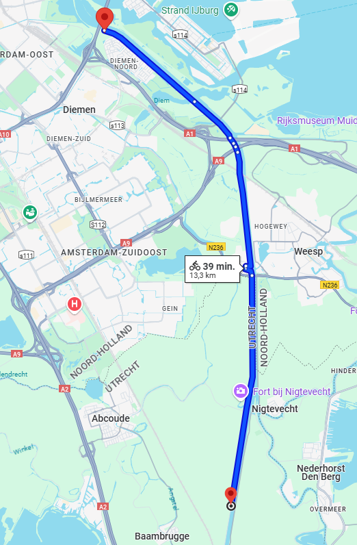 De <a href="/ProvUtrecht/">Provincie Utrecht</a> onderzoekt met <a href="/Rijkswaterstaat/">Rijkswaterstaat</a> een doorfietsroute tussen <a href="/GemeenteUtrecht/">Gemeente Utrecht</a> en <a href="/AmsterdamNL/">Gemeente Amsterdam</a>. Ze doet nu een onderzoek naar het deel tussen Baambrugge in <a href="/gemeentedrv/">Gem. De Ronde Venen</a> en Diemen, zie afbeelding. Fiets je hier wel eens? Vul dan de enquête in: 
goudappel.limequery.com/354424?Q0=flyer