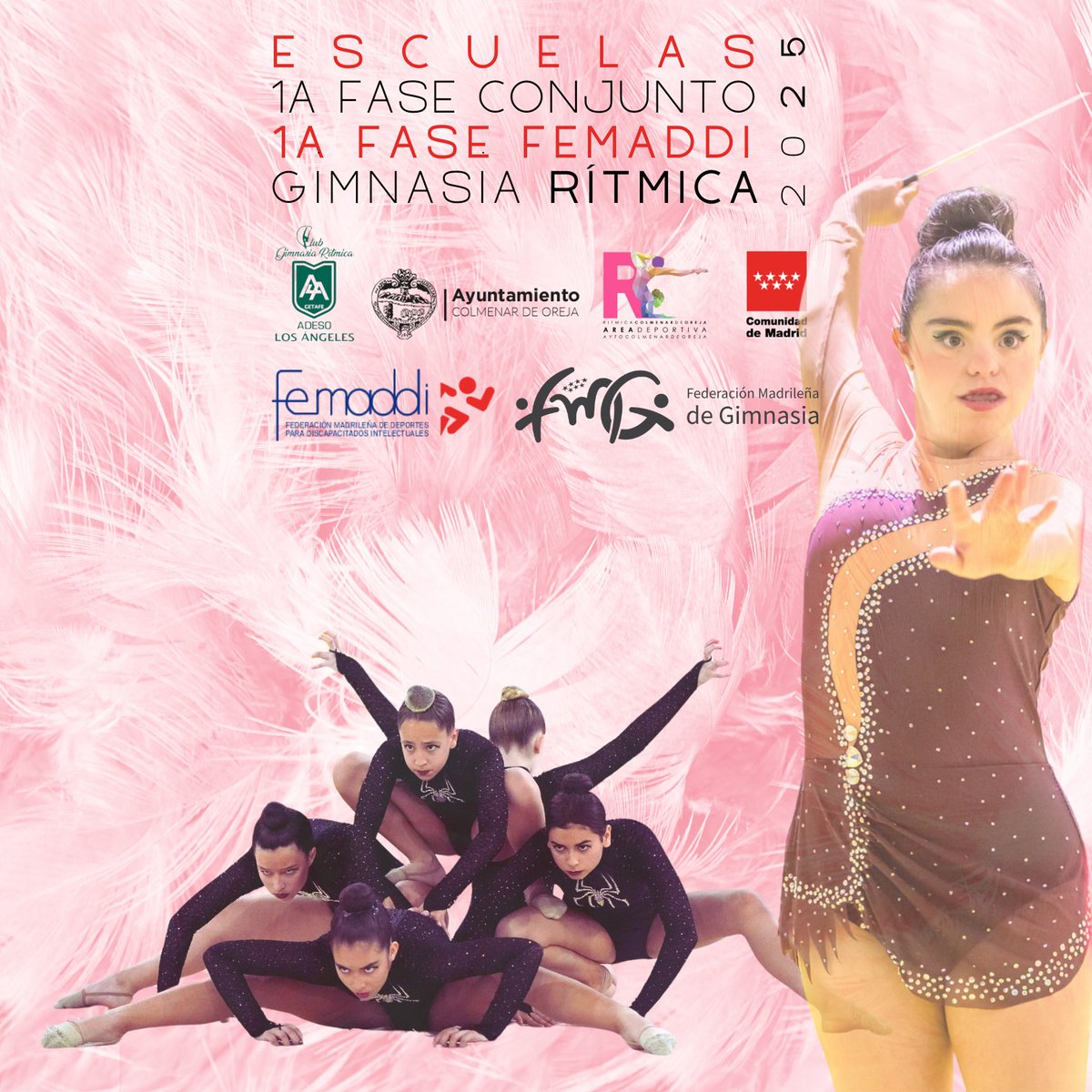 👏Escuelas 1ª Fase Conjuntos y 1ª Fase Campeonato GR FEMADDI
.
🗓️ 15 de marzo
📍 Complejo Deportivo Los Ángeles (Getafe)
🗓️ 16 de marzo
📍 Polideportivo Municipal de Colmenar de Oreja
.
ℹ️ fmgimnasia.com/especialidad/r…
.
!💯Espíritu deportivo!
.
<a href="/deportecmadrid/">Deporte▪️Comunidad de Madrid</a> 
<a href="/femaddi/">Femaddi</a>