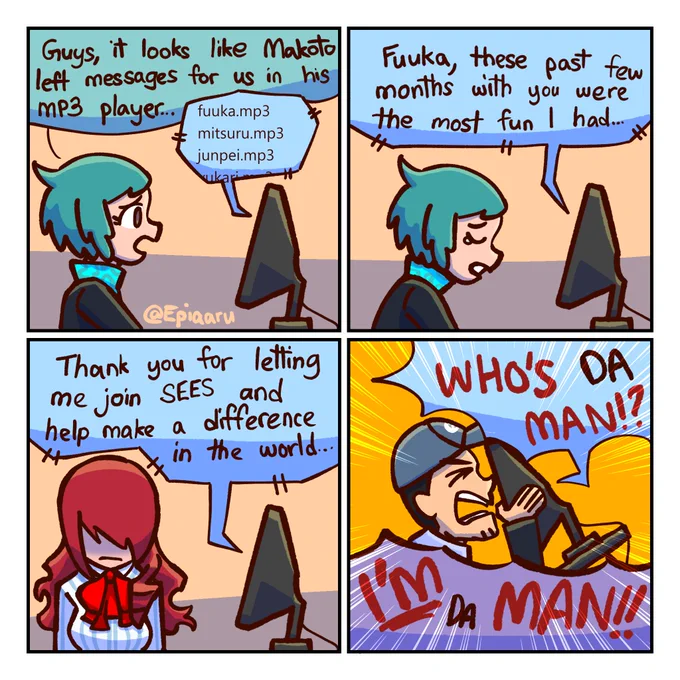 voice messages after 3/5..

#Persona3 #MakotoYuki #FuukaYamagishi #MitsuruKirijo #JunpeiIori 