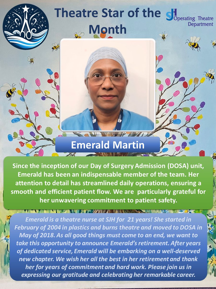 Marvic Garfin (@sanggolcelso) on Twitter photo March's Theatre Star is Emerald Martin! Join us in celebrating her remarkable contributions in the DOSA unit of <a href="/stjamesdublin/">St James's Hospital</a>. After serving for more than 21 years as a theatre nurse, we thank her and recognize her commitment to patient safety as she approaches her retirement. March's Theatre Star is Emerald Martin! Join us in celebrating her remarkable contributions in the DOSA unit of <a href="/stjamesdublin/">St James's Hospital</a>. After serving for more than 21 years as a theatre nurse, we thank her and recognize her commitment to patient safety as she approaches her retirement.