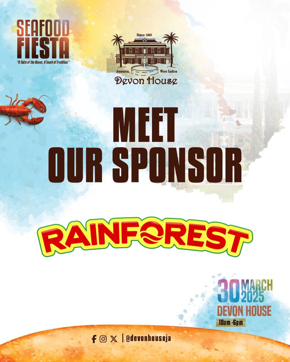 🌊🎉 Big news, seafood lovers! We’re thrilled to welcome Rainforest Caribbean on board for the Devon House Seafood Fiesta! 🦞🐟🍤 Get ready for an unforgettable feast of fresh flavors on March 30, 2025, from 10 AM to 6 PM. Stay tuned for more delicious details!