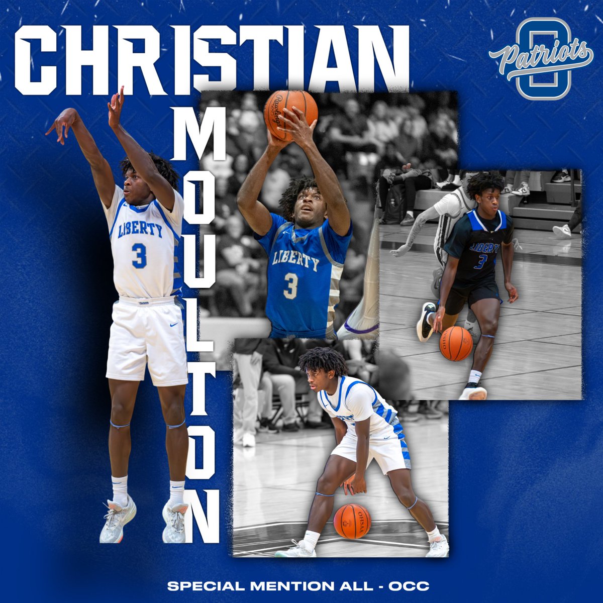 Thank you and Congratulations to senior guard Christian Moulton! 

Christian was voted Special Mention All-Occ this season. 

He had a season high 21 points vs Delaware Hayes this season and tied the school record for Assists in a game with 11 vs Olentangy! 

You will be missed!