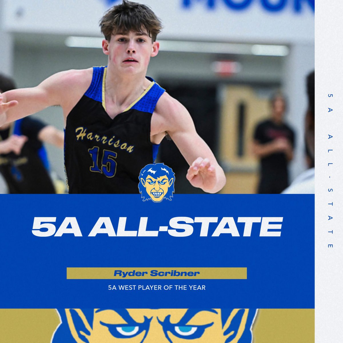 A three time All State and All Conference Selection. Unanimous selection for player of the year in the 5A west.  Averaged 20ppg in conference while being face guarded every night. Can get his shot anytime he wants it and even better in the clutch. Also averaged 5.8 rpg and 4apg.
