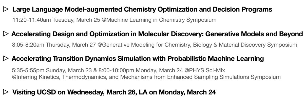 Excited to attend my first #ACSSpring2025 in San Diego next week! I’ll be sharing some of our latest work and can’t wait to meet everyone! If you’ll be there, let’s connect and chat about all things AI &amp; Chemistry!