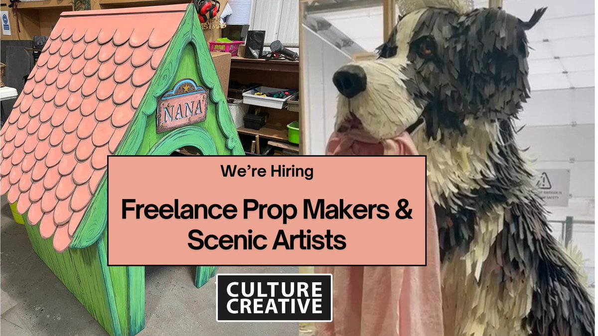 WE ARE HIRING Freelance Prop Makers &amp; Scenic Artists to work alongside the creative team in our Northumberland workshop. 
Interested? Click below for more details 👇
culturecreative.co.uk/vacancies
#jobsnortheast #NorthEastJobs