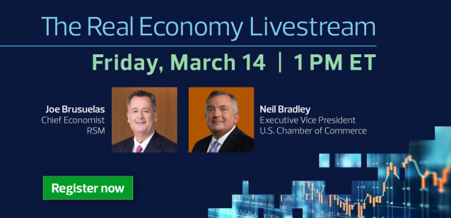 Tune in for insights on tariffs, trade and more. Get key business considerations on what middle market companies should anticipate in the coming months. Register today for our next The Real Economy Livestream. rsm.buzz/3DOWg19