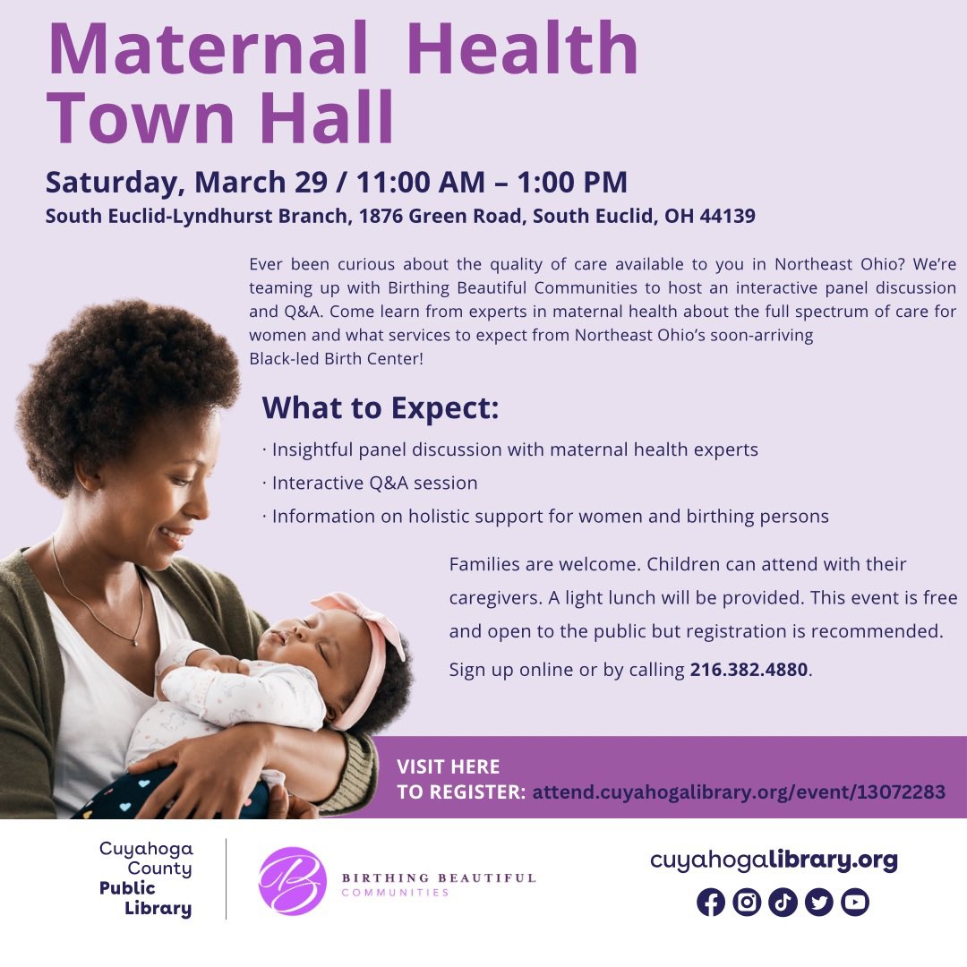 Join us on March 29th to learn from experts in Maternal Health about the spectrum of care available in a birth center! The event is free for all to attend. See you there!