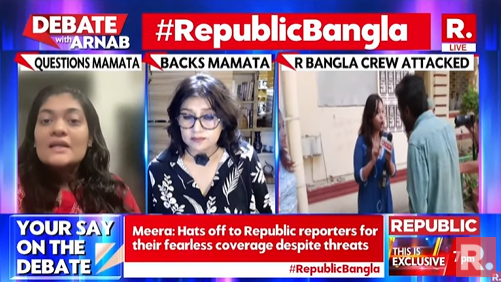 republic's tweet image. #RepublicBangla | Mamata Banerjee's silence means complicity: Rashmi Samant (@RashmiDVS) Author, Former Union President of Oxford University

The Debate on #NationsSharpestOpinion with Arnab is now #LIVE, on-air, and online. Tune in and fire in your views -
