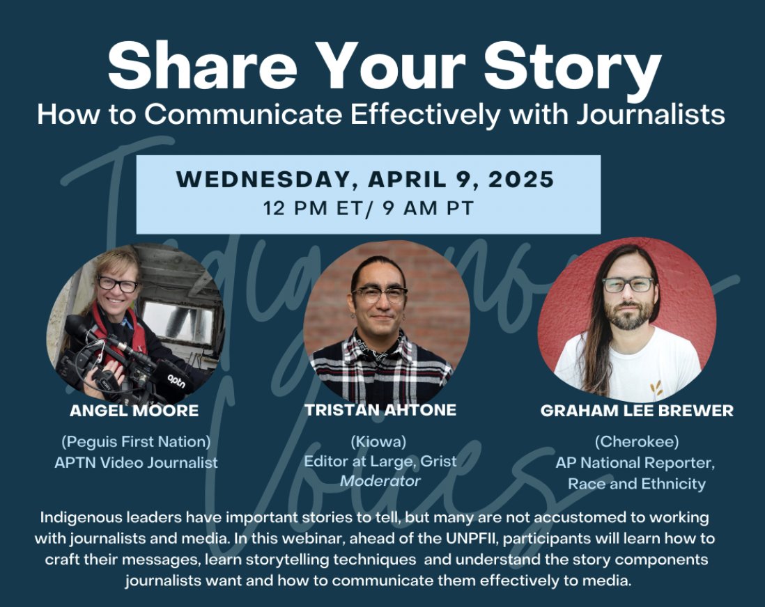 grist (@grist) on Twitter photo We have teamed up with <a href="/IndigenousJA/">Indigenous Journalists Association</a> for a media training program to help Indigenous leaders craft their messages. <a href="/Tahtone/">Tristan Ahtone</a> from Grist is participating! Register here: us02web.zoom.us/webinar/regist… We have teamed up with <a href="/IndigenousJA/">Indigenous Journalists Association</a> for a media training program to help Indigenous leaders craft their messages. <a href="/Tahtone/">Tristan Ahtone</a> from Grist is participating! Register here: us02web.zoom.us/webinar/regist…