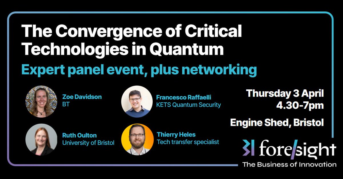Bristol Innovations (@bristolinnov) on Twitter photo Join us for our next <a href="/BI_Foresight/">BI Foresight</a> event: The Convergence of Critical Technologies on 3 April at <a href="/EngineShed_BB/">Engine Shed</a>.
-Panel discussion & Q&A🎙️
-Deep dive into real-world applications, emerging trends & pathways to collaboration⚙️
-Networking reception🤝
👇
bit.ly/4gXo5lB Join us for our next <a href="/BI_Foresight/">BI Foresight</a> event: The Convergence of Critical Technologies on 3 April at <a href="/EngineShed_BB/">Engine Shed</a>.
-Panel discussion & Q&A🎙️
-Deep dive into real-world applications, emerging trends & pathways to collaboration⚙️
-Networking reception🤝
👇
bit.ly/4gXo5lB